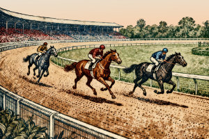 Postal impression of a hippodrome